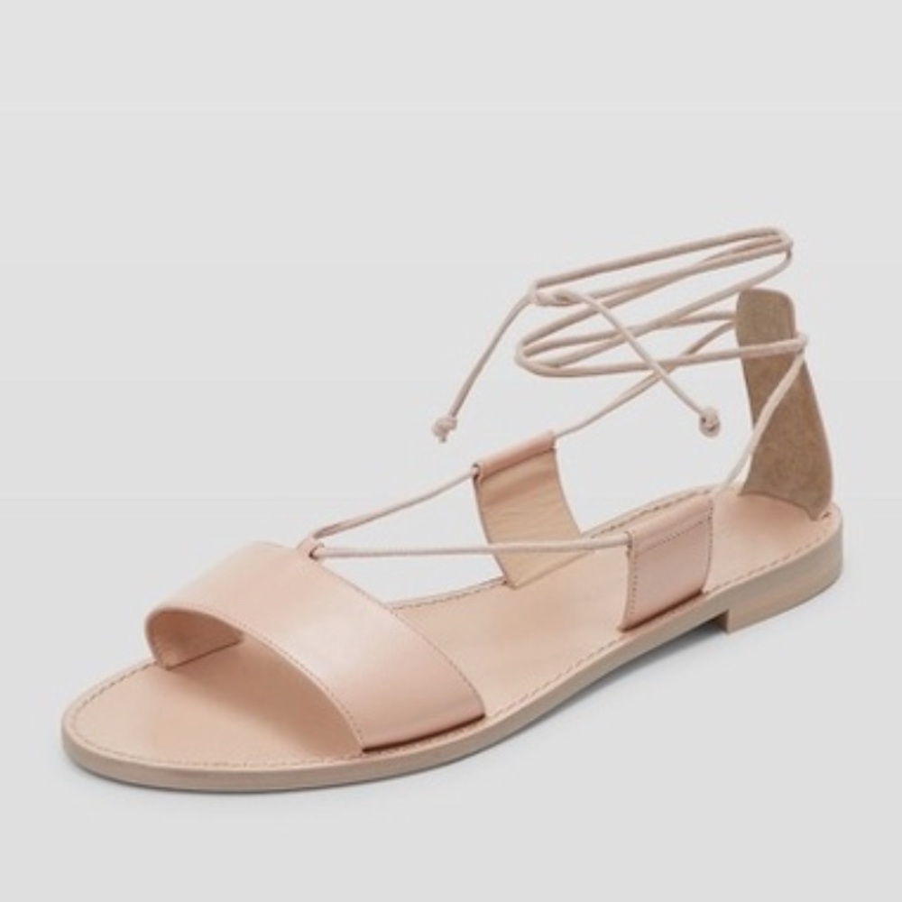 Club Monaco "Cahdell" Pale Pink Leather Lace-Up Gladiator Sandals Size 40/US10